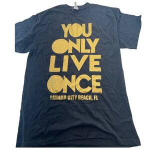 VYG YOLO Panama City Beach T-Shirt Graphic Print Tee Men's Size‎ L